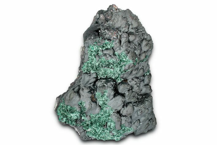 Malachite After Barite on Lustrous Botryoidal Goethite - Africa #338065